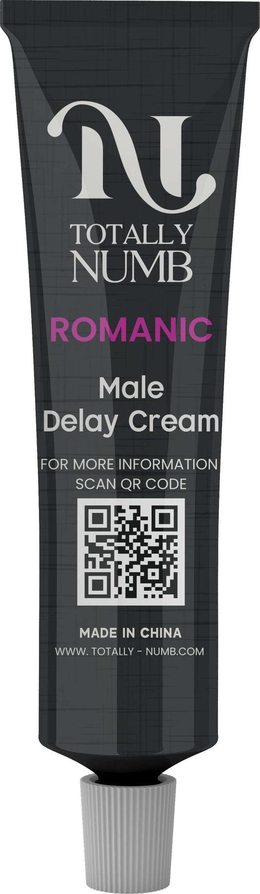 Totally Numb Romantic Male Delay Cream tube designed to help with premature ejaculation and enhance intimacy.
